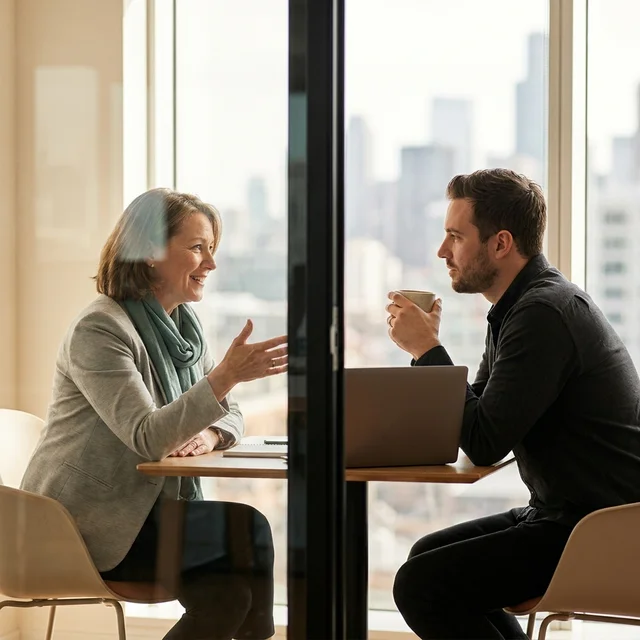 Career coach in a one-on-one strategy session with a client
